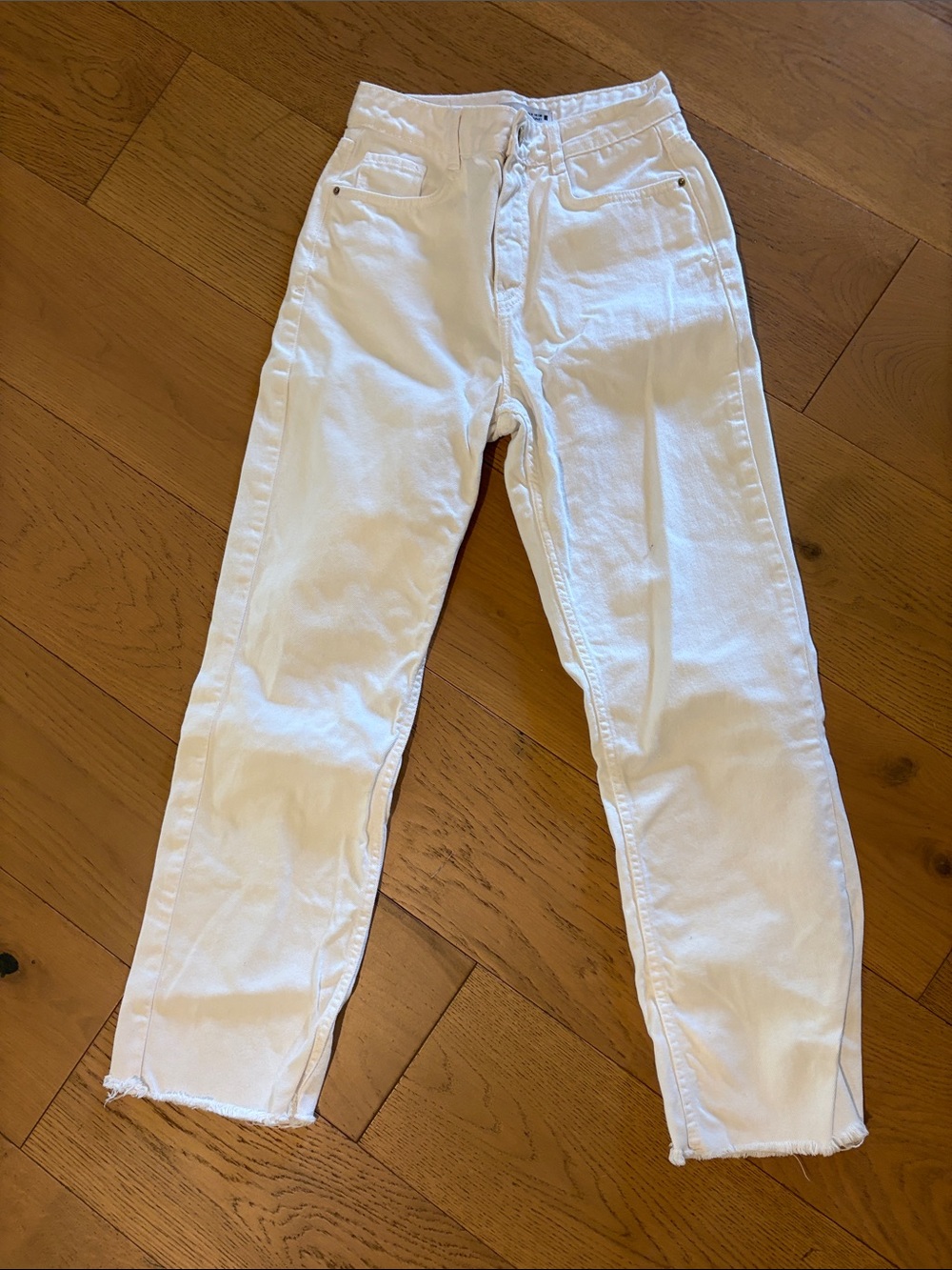 Zara White Straight-Leg Women's Jeans